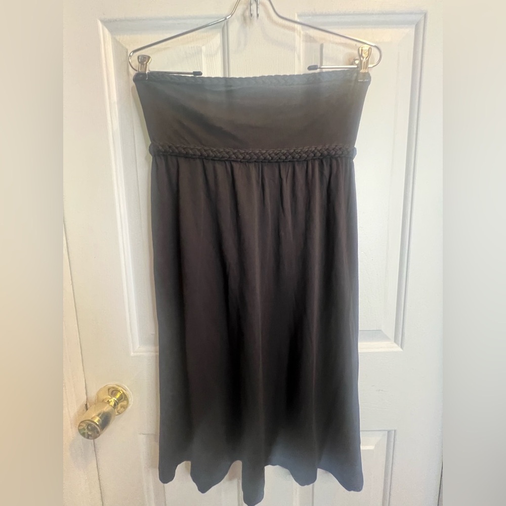 American Eagle Outfitters Black Smocked Midi Dress